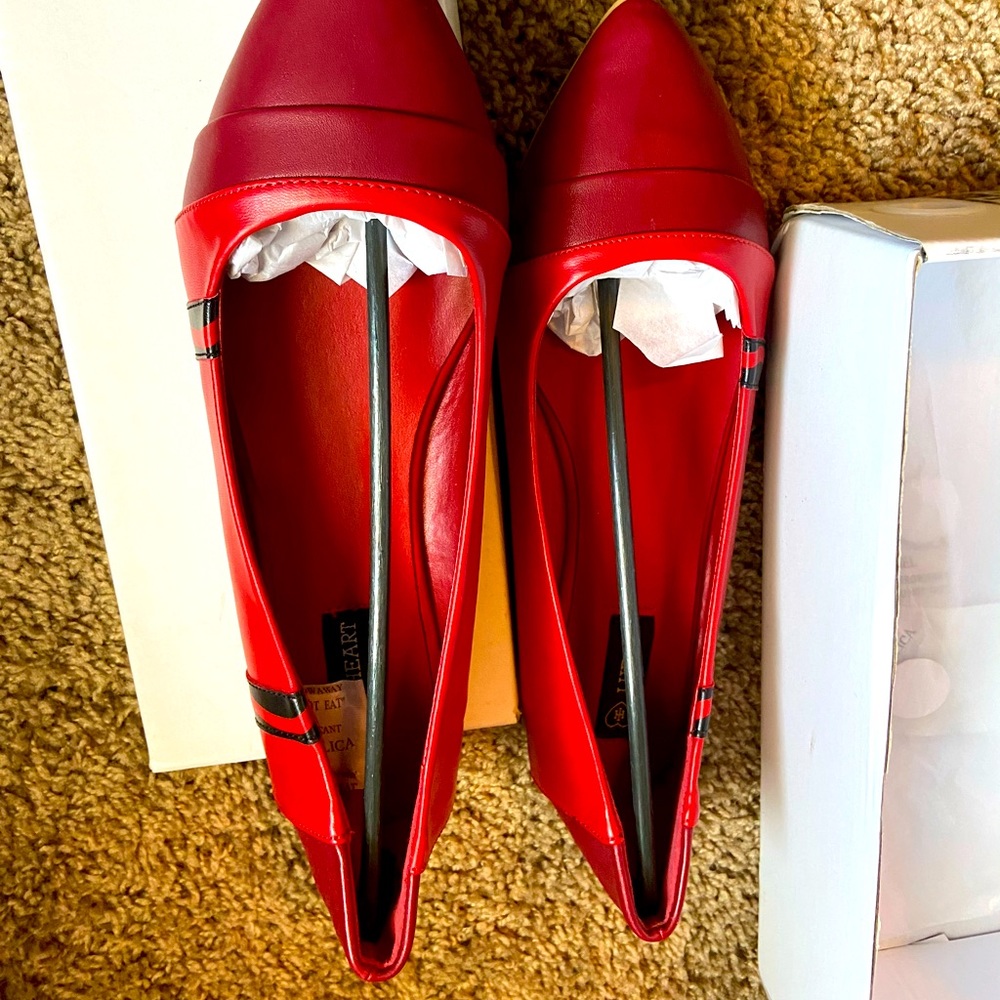 Red crayon shoes
